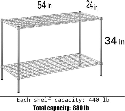 Regal Altair 24" Deep x 54" Wide x 34" Height Wire Shelving Kit | 2-Tier | NSF - Image 3