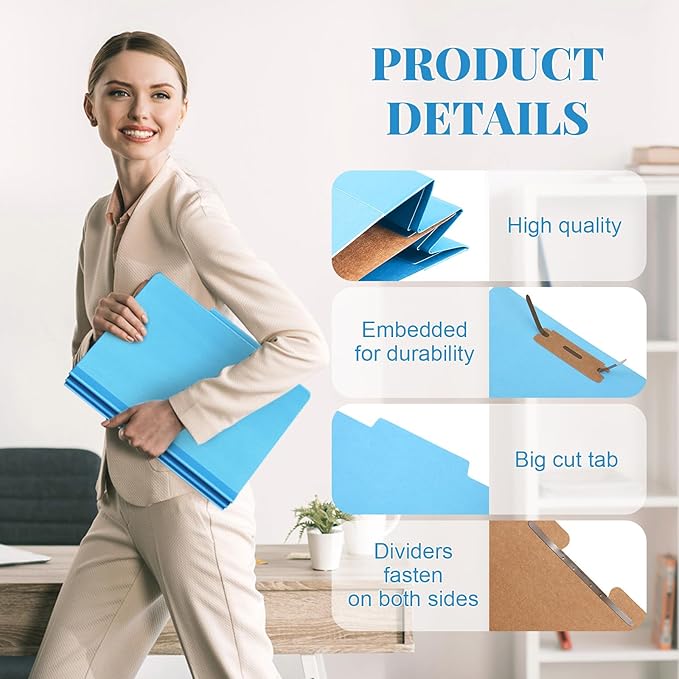 Skyygemm 36 Pcs Classification Folders Letter Size, 1 Divider Pressboard File - Image 3