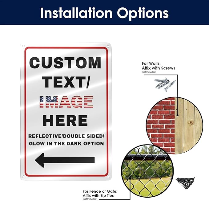 Custom Sign Large, Left or Right Arrow, Glow in the Dark/Reflective Option - Image 8