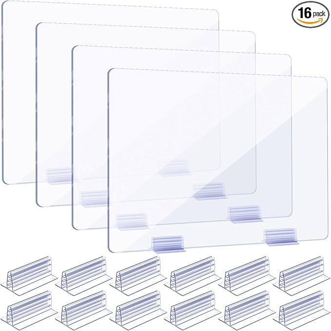 Weysat 12 Pcs Counter Desk Acrylic Panels Holder and 4 Pcs Acrylic Desk Divider by Weysat