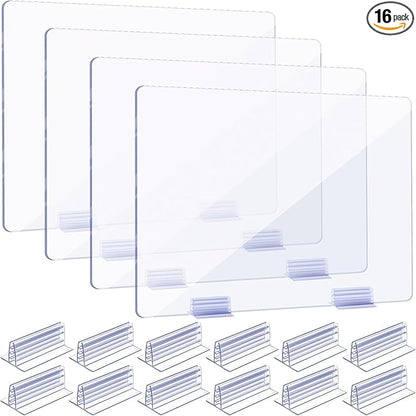 Weysat 12 Pcs Counter Desk Acrylic Panels Holder and 4 Pcs Acrylic Desk Divider by Weysat