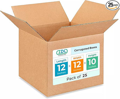 Medium Moving & Shipping Boxes 12"L x 12"W x 10"H by IDLPackaging