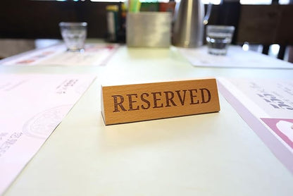 Wood Table Top Seating Reserved Signs - Image 3