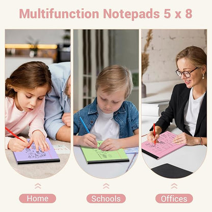 Legal Pads 5x8 Colored Note Pads, 12 Pack College Ruled Notepads 5x8 Lined Paper - Image 6