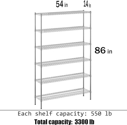 Regal Altair 14" Deep x 54" Wide x 86" Height Wire Shelving Kit | 6-Tier | NSF - Image 3