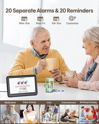 Clock with Day and Date for Elderly, 12 Display Modes, Dimmable Dementia - Image 3