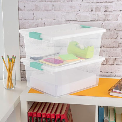 Sterilite 4-Pack Clip Box, Stackable Clear Plastic Bins - Image 9