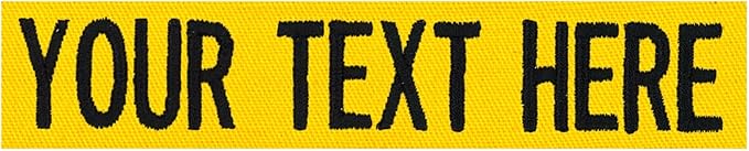 Custom Uniform Name Tapes Solid Colors. Yellow Fabric, 5 Inch Sew on by NORTHERNSAFARI