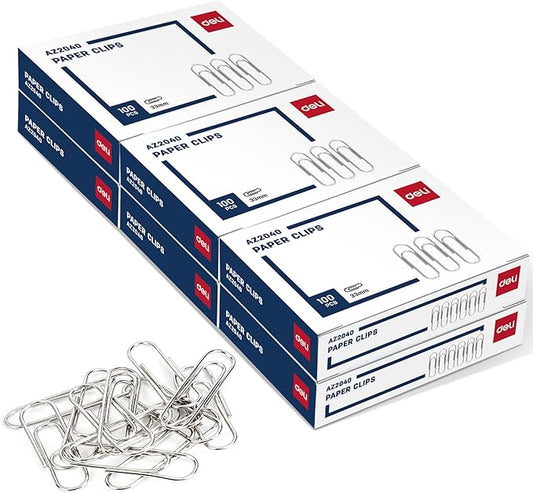 Deli #1 Smooth Paper Clips, 600 Medium Paper Clips, 6 Boxes of 100 Each by delioffice
