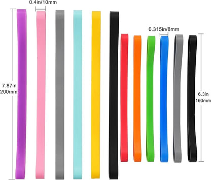 Rubber Bands Silicone 8 inch and 6.3 inch 12 Pcs Mixed size Large Elastic Bands - Image 4