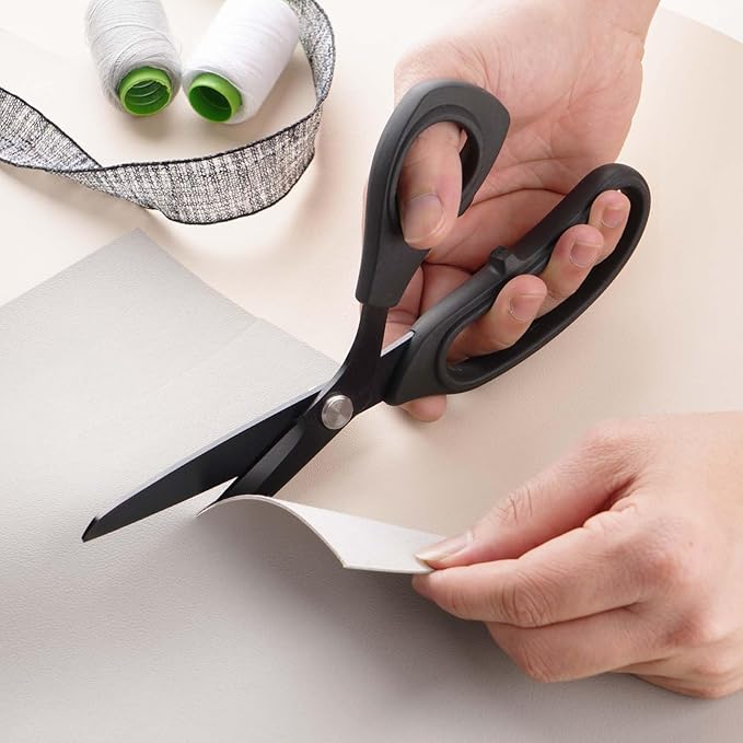 Zicolu 9 inch Black Office Scissors All Purpose, Sewing Scissors - Image 7