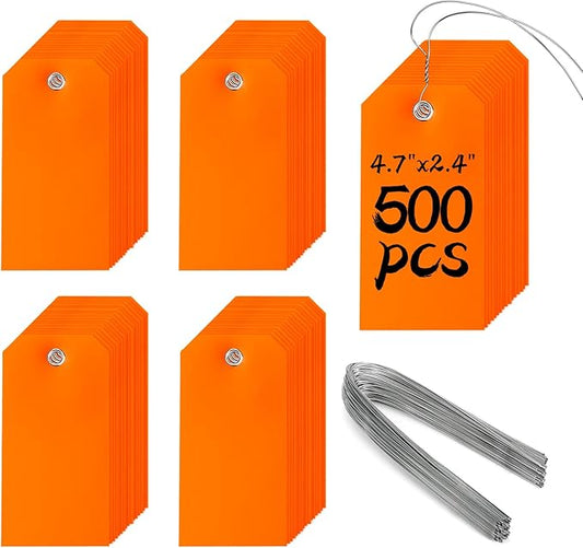 500 Plastic Shipping Tags with Wire by XUWAIDSGN