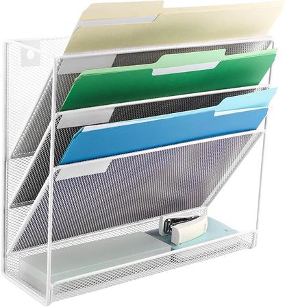 EASEPRES Desk File Organizer Mesh 4-Tier, Hanging Wall Mount Document - Image 7