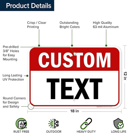 Custom Sign, Custom Sign for Business, Indoor/Outdoor use. 12x18 Inches - Image 6