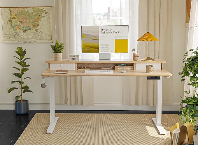 FEZIBO 55 x 24 Inch Height Adjustable Electric Standing Desk - Image 2
