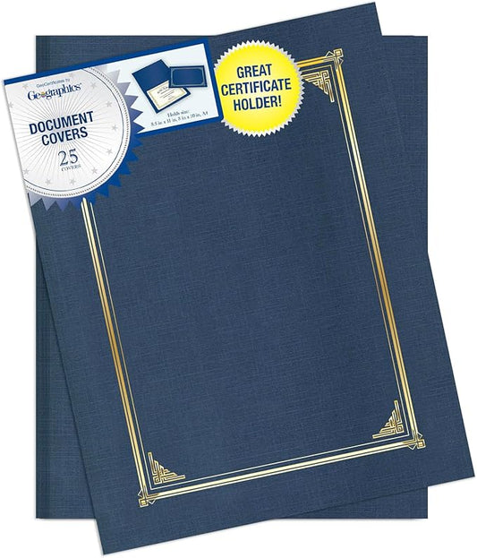 Geographics Classic Linen Document Covers, 12.5” x 9.75” by Geographics