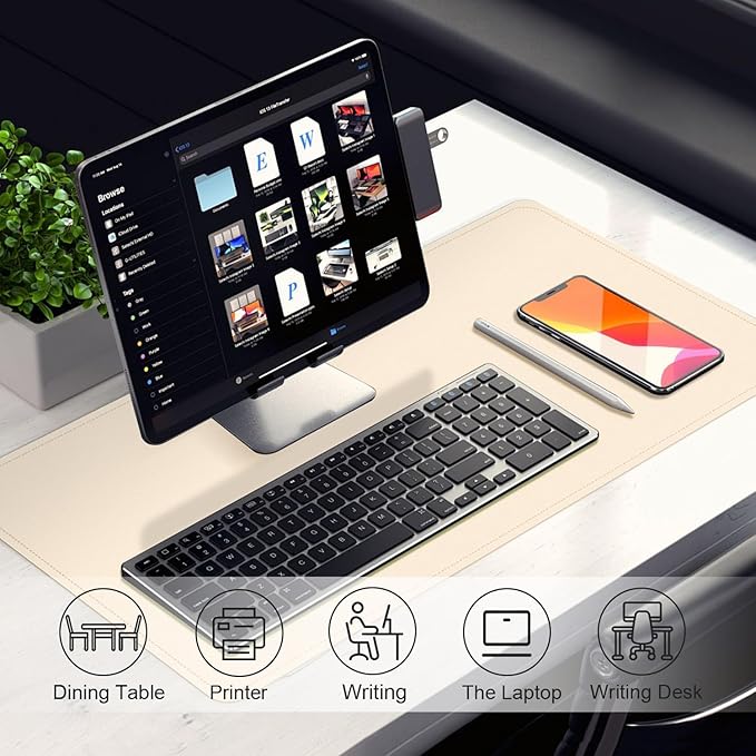 Large Desk Pad 47.2" x 17", Leather Desk Mat Protector, Non-Slip PU Leather - Image 5