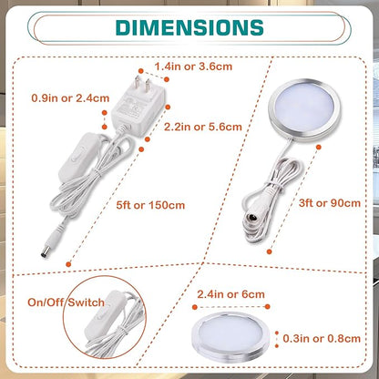 Lvyinyin Single Under Cabinet Puck Light, Collection Display Cases Bookshelf - Image 4