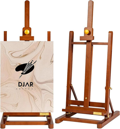 DJAR H- Frame Tabletop Painting Easel, Adjustable Solid Beech Wood Desktop Art by DJARARTTOOL