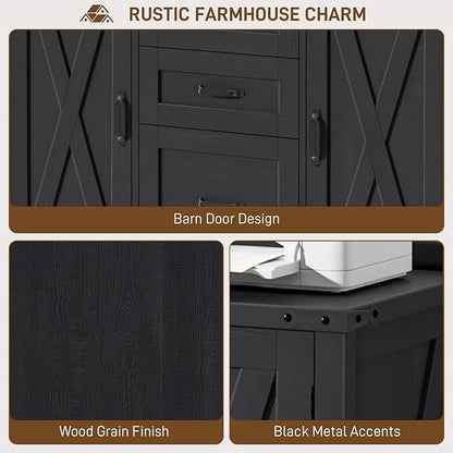 Vabches File Cabinet with 3 Drawers, Farmhouse Lateral File Cabinet Fits Files - Image 7