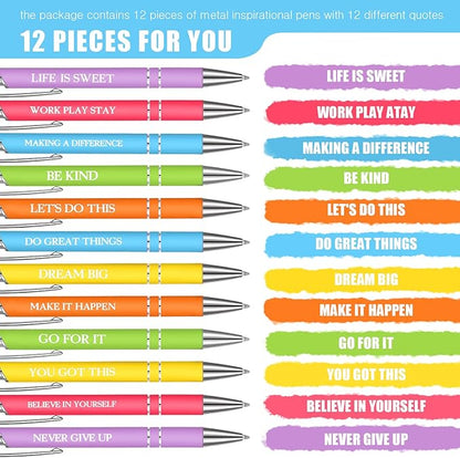 Zonon 12 Pcs Inspirational Pens Bulk Funny Ballpoint Pen - Image 2