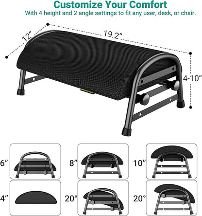 YEASHEIN Adjustable Foot Rest for Under Desk at Work, Ergonomic Under Desk - Image 2