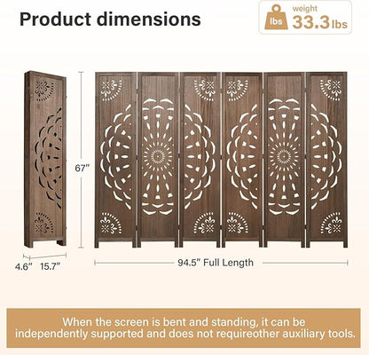66.9Inch Wooden Room Partition - Image 6