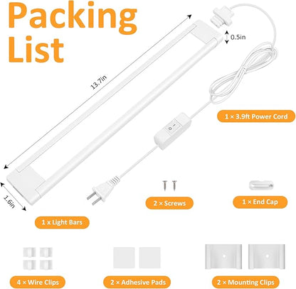 maylit Under Cabinet Lighting Plug in, 14 Inch Linkable Ultra Bright LED Light - Image 6