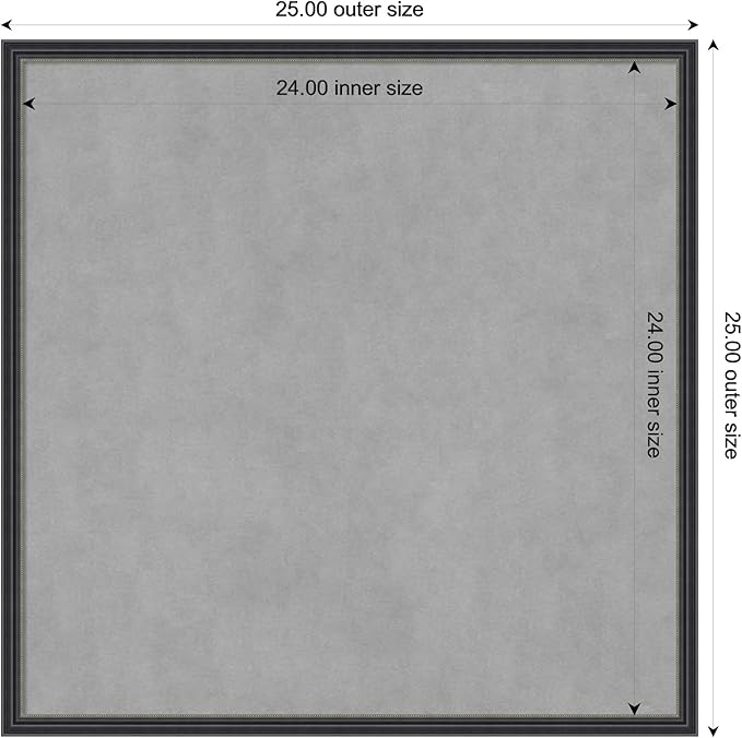 Amanti Art Black Framed Magnetic Board 25x25 Medium Vision Board - Image 3