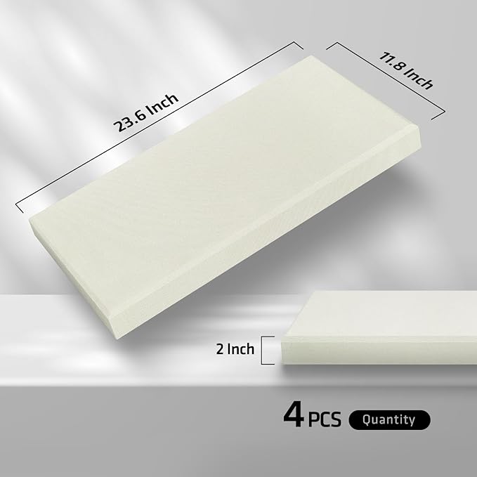 23.62" X 11.81" X 2" Fiberglass Wall Panel, 4 Pack Acoustic Panels, Acoustic - Image 3