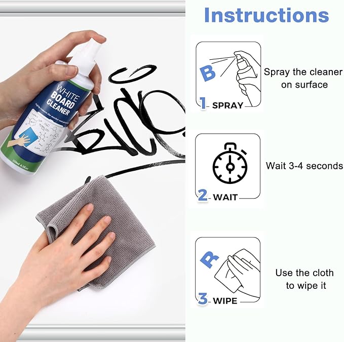 Dansib 6 Pack Whiteboard Cleaner Spray 8.5oz Dry Erase Board Cleaner - Image 6
