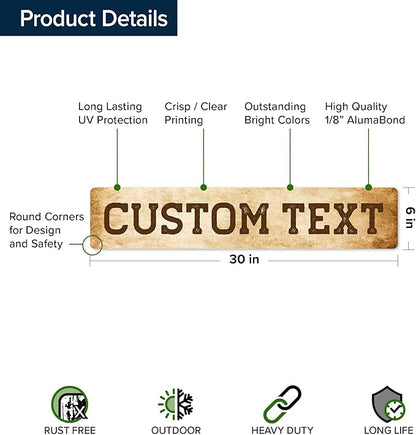Custom Sign, Custom Street Sign, 11 Font Colors, 13 Font Styles, 4 Hole Options - Image 6