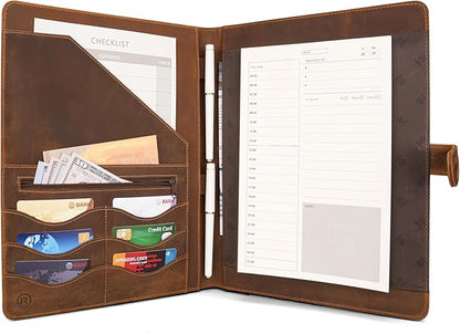 Full Grain Leather Portfolio by JinRuiKJ