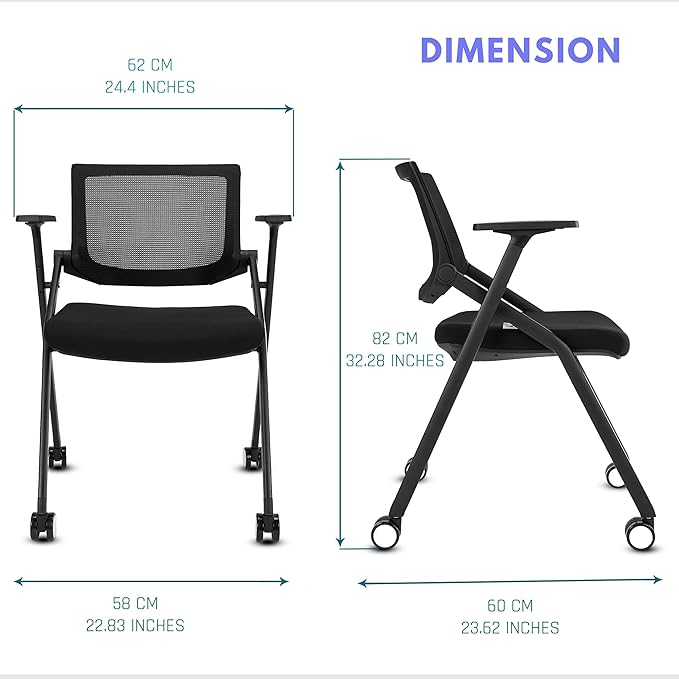 BROBRIYO, 4 Pack Stackable Conference Room Chairs - Image 2