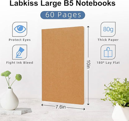 Labkiss 30 Pack Large B5 College Ruled Notebook & Journal Bulk, Kraft Cover - Image 7