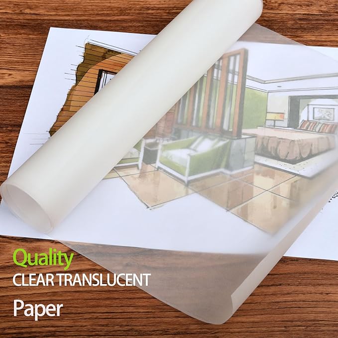 SEMLEART Tracing Paper Roll, 17.5-inch x 25yard，White Translucent Vellum - Image 6