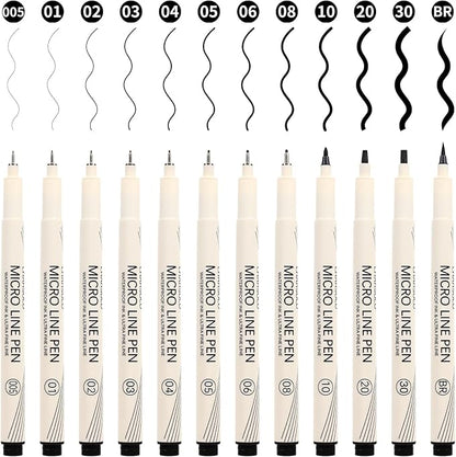 CHARSOCO Black Micro Pens Set by CHARSOCO