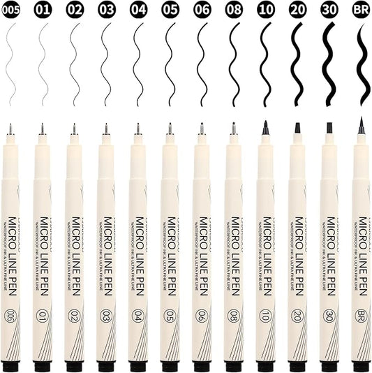 CHARSOCO Black Micro Pens Set by CHARSOCO