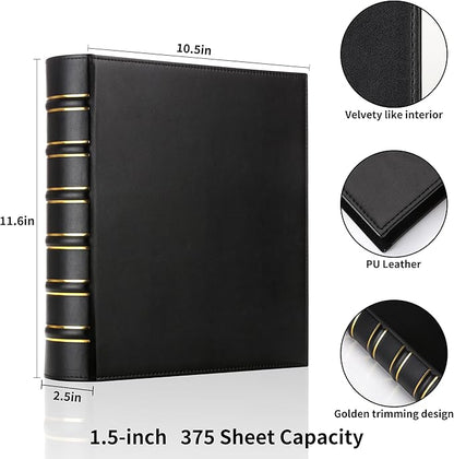 LETVPVOW 2 Pcs Vintage Hardback 3 Ring Binder 1.5 Inch, Professional Leather - Image 2