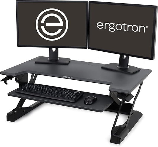 Ergotron – WorkFit-TL Standing Desk Converter, Dual Monitor Sit Stand Desk Riser by Ergotron