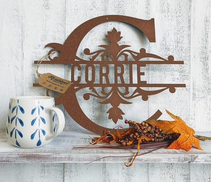 RealSteel Metal Split Letter Monogram – Personalized Last Name Sign by RealSteel