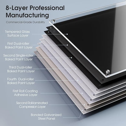 MaxGear Glass Whiteboard, Tempered Magnetic Dry Erase Board 96 x 48 Inch Black - Image 4