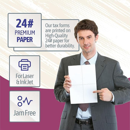 NextDayLabels - W-2 4-Up Employee Tax Forms, Instructions on Back" - Image 3
