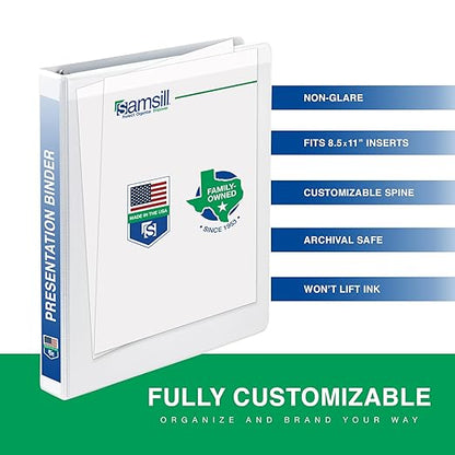 Samsill 0.5 Inch 3 Ring Binders, Made in USA, Economy Round Ring, 100 Sheet - Image 3