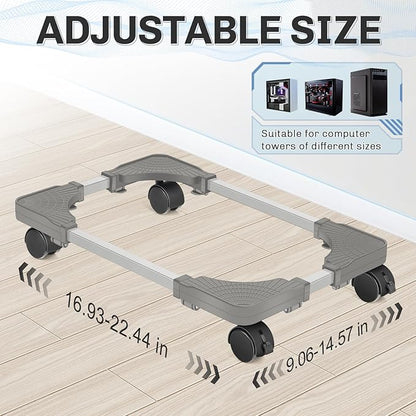 Liitrton Mobile CPU Stand with 4 Locking Casters, Ventilated PC Tower Stand - Image 2
