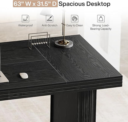 Tribesigns 63" Executive Desk, Large Office Computer Desk - Image 7