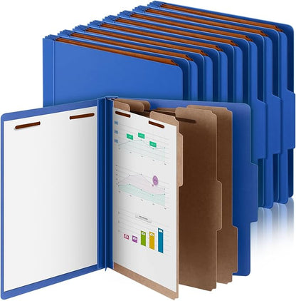 Skyygemm 12 Pcs Classification Folders Letter Size, 3 Divider Pressboard File by Skyygemm