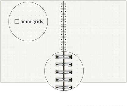 HULYTRAAT Large Dot Grid Spiral Notebook, 8.5" x 11", Premium 100gsm Ivory - Image 4