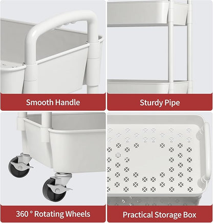 Sywhitta 3-Tier Plastic Rolling Utility Cart - Image 6