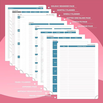IN-LUXPRO Planner 2026 Daily Weekly and Monthly, 12 Months Spiral Bound - Image 5